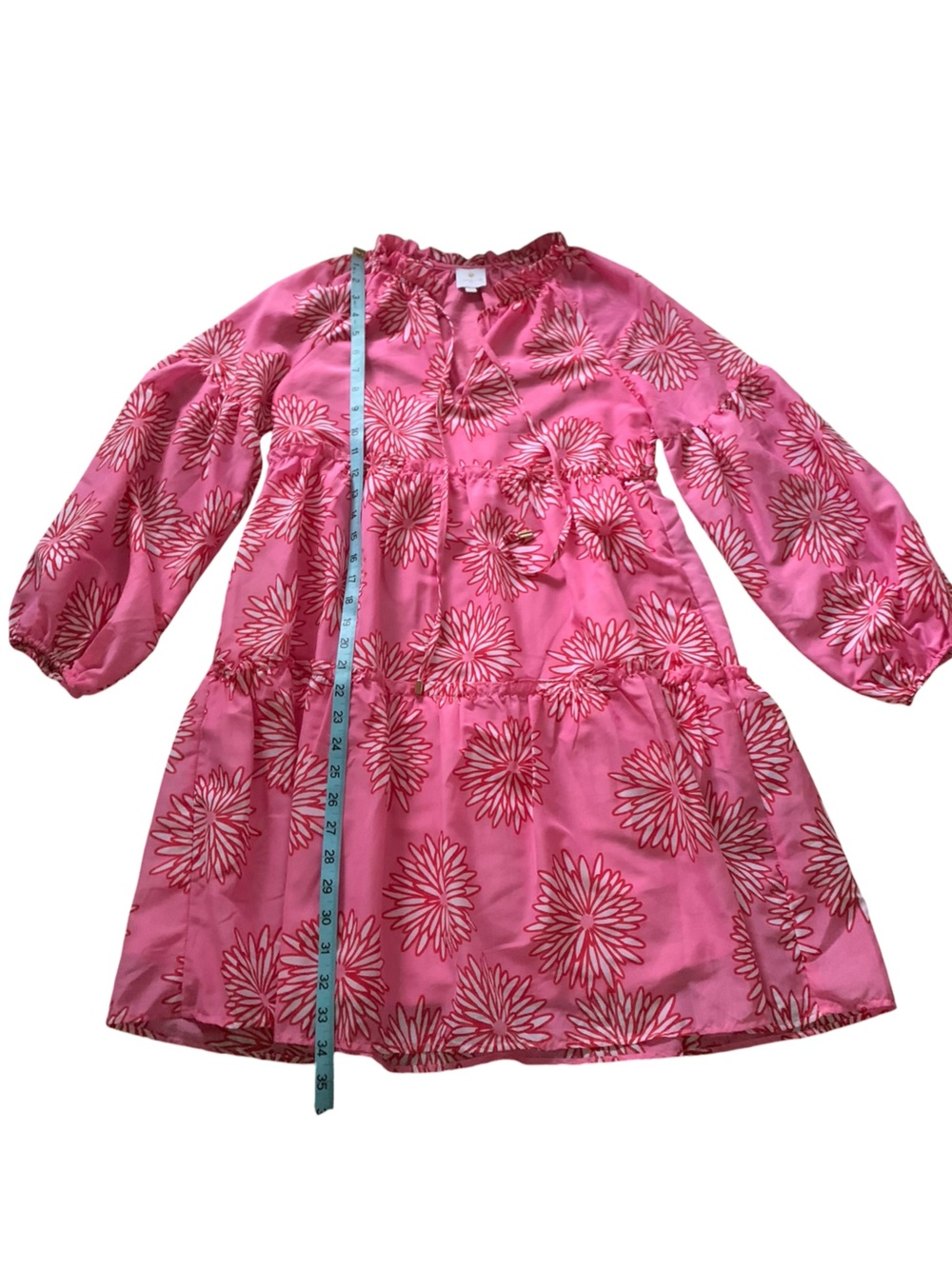 J. Marie Pink Floral Print Tiered Relaxed Fit Dress XSmall - Picture 6 of 9